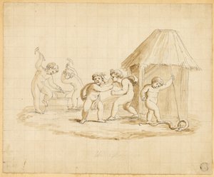 Putti opfører mytologiske scener af Lady Diana Beauclerk