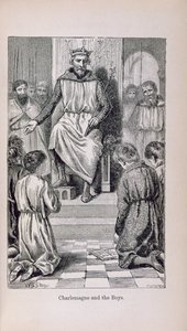 Charlemagne (742-814) and the Boys, illustration fra 