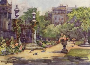 Den indre tempelhave (farve litho)