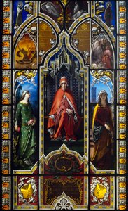 Dantes triumf (1851), farvet glasvindue af Giuseppe Bertini (1825-1898), Poldi Pezzoli Museum, Milano, Lombardiet, Italien