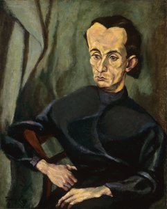 Portræt af Lajos Kassak (1887-1967), af Tihanyi, Lajos (1885-1938). Olie på lærred af Lajos Tihanyi