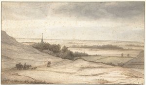 Udsigt fra klitterne i landsbyen Schoorl af Lambert Doomer