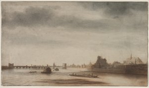 Udsigt over Orléans fra Loire, ca. 1670. af Lambert Doomer