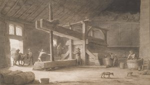 Vinpresse af Monsieur Dittyl, uden for Nantes, ca. 1670 (pen og blæk med vask på papir)