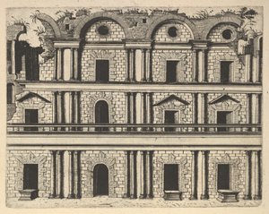Ruin of a Palace Facade [Palace M. Agrippa] fra serien "Ruin of Different Fabricaru ..., 1554.