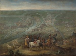 Franske kommandanter ved belejringen af Rheinberg, 1672 af Lambert de Hondt (II)