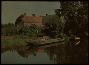 Blikkenburgervaart, Zeist, med både og gård (og muligvis Willem Emelaar Sr) af Lambertus Hendrik van Berk