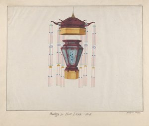 Design til en halllampe, ca. 1800-1810. af Lamqua