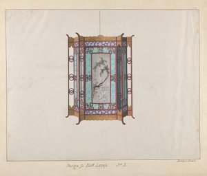 Design til en halllampe, ca. 1800-1810. af Lamqua