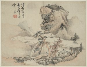 Landskab i stil med antikke mestre: efter Fang Congyi (aktiv ca. 1340-80)