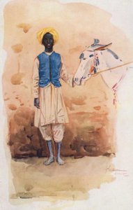 Folk i Egypten: Æseldreng, Hammar (farvelitografi) af Lance Thackeray