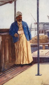 Folk i Egypten: Dragoman, Terguman (farvelitografi) af Lance Thackeray