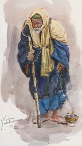 Egyptens folk: Røgelsesbrænder, Mobakharati (farvelitografi) af Lance Thackeray