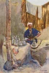 Folk i Egypten: Potter, Fokarani (farvelitografi) af Lance Thackeray