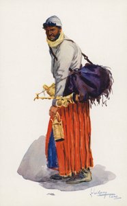 Folk i Egypten: Sirup-sælger, Sharbatli (farvelitografi) af Lance Thackeray
