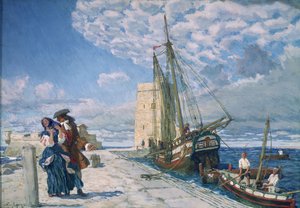 Gå langs molepromenaden, 1908