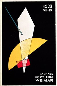Plakat til en Bauhaus-udstilling i Weimar, Tyskland, 1923