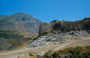 Akropolis mure: stedet for den antikke by Mykenes, på Peloponnes (1500-1100 f.Kr.) Grækenland