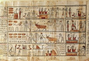 Landbrugsscener, detaljer fra The Book of the Dead of Tsekhons (papyrus)