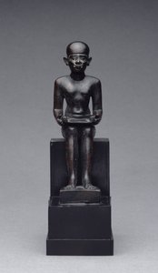 Figur af Imhotep (ca. 2635-2595 f.Kr.) Sen periode (bronze) af Late Period Egyptian