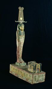 Begravelsesstatuette af Ptah-Sokar-Osiris (malet træ)