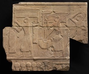Mænd, der bærer gravudstyr, 667-647 f.Kr af Late Period Egyptian