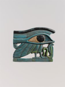 Wedjat øjenamulet, 525-332 f.Kr. (grøn fajance) af Late Period Egyptian