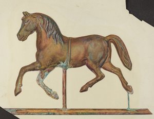 Lille metal vejrhane, ca. 1940. af Laura Bilodeau