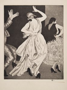 Spansk danser nr. 1, pub. 1923. af Laura Knight