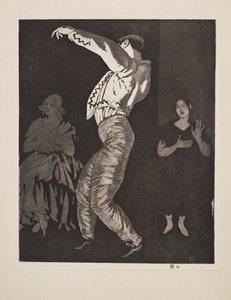 Spansk danserinde nr. II, pub. 1923. af Laura Knight