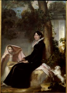 Portræt af Madame Junot, hertuginde af Abrantes, med sin datter Valentine Portræt af Laure Permon (1784-1838), kone til general Junot og fransk romanforfatter. Maleri af Domenico Pellegrini (1759-1840) Dim. 1,45 x 2,35 m Bordeaux. Museum for Skønne Kunster af Laure Junot Abrantes