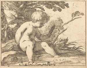 Amor kigger i et spejl af Laurent de la Hyre
