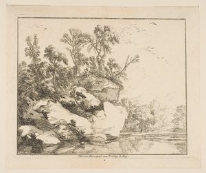 The Covered Rocks, 1640. af Laurent de la Hyre