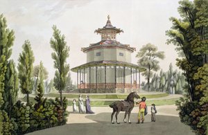 Udsigt over det kinesiske sommerhus, Palace of Lichtenstein ved Eisgrub, indgraveret af Johann Ziegler (ca. 1750-c. 1812), 1792 af Laurenz Janscha