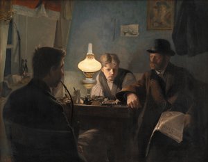 Et besøg i skomagerforretningen, 1885. af Laurits Andersen Ring