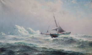 Skibet Gjoa i Nordvestpassagen af Lauritz Haaland