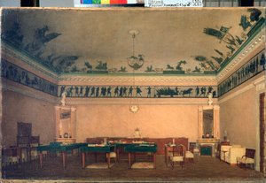 Studiet af kejser Alexander I (1777-1825) - Studiet af kejser Alexander I - Maleri af Lavr Kuzmich Plakhov (1810-1881), olie på lærred af Lavr Kuzmich Plakhov