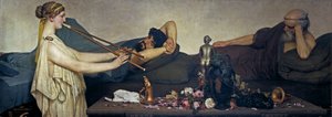 Pompeiansk scene eller Siestaen - Maleri af Sir Lawrence Alma Tadema (Alma-Tadema)(1836-1912) - 1868 - Olie på lærred - 130x360 - Museo del Prado, Madrid af Lawrence Alma Tadema