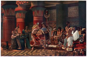 Tidsfordriv i det gamle Egypten for tre tusinde år siden, illustration fra 