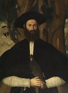 Skægget mand med en falk, ca. 1500