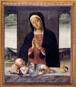 Jomfru tilbeder Jesus (maleri, ca. 1500)