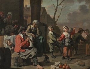 Circle of Le Nain - bondebørn, der danser, 1650