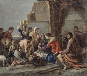 Le Nain - Hyrdernes tilbedelse, 1644 af Le Nain Brothers