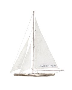Lake Ontario Sailboat, ca. 2022 (blandede medier) af Leah Straatsma