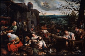 november fra serien Årstiderne, slutningen af det 16. eller begyndelsen af det 17. århundrede af Leandro Bassano