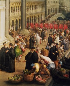 Riva degli Schiavoni, Venedig af Leandro da Ponte Bassano