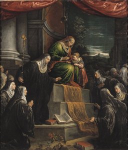 Sankt Anne og Jomfru Maria barn - Sankt Anne og Maria som barn, af Bassano, Leandro (1557-1622). Olie på lærred. Mål: 117x99 cm. Nationalmuseum Stockholm af Leandro da Ponte Bassano