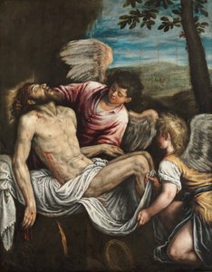 Den døde Kristus med engle, ca. 1580 (olie på lærred)