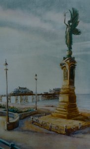 Angel of Hove, 2000 (olie på papir) Brighton-statuen af Lee Campbell
