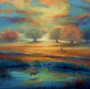 Richmond Park, Grøn og guld, 2021 af Lee Campbell